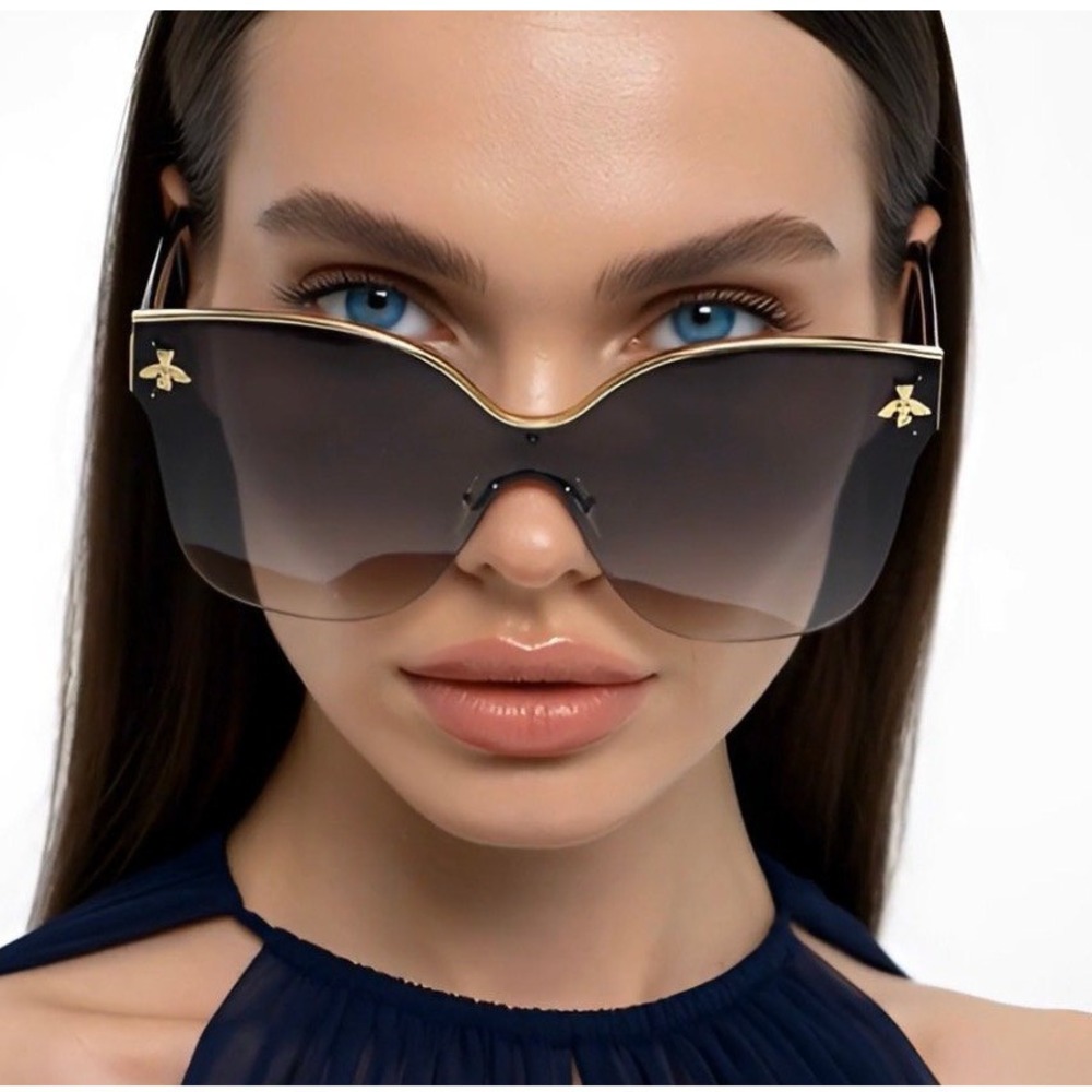 Sunglasses Women Fashion Frameless Black Lens Lentes Gafas De Moda Para Mujeres
